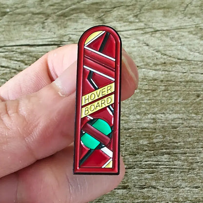 Back To The Future Enamel Pin Hover Board Lapel Pin Back To The Future Keyring Backpacks Briefcase Badge Brooch Fashion Jewelley