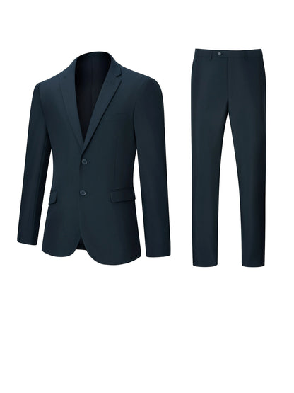 TweedLad Men's 2-Piece Business Casual Suit Two-Piece Slim Fit Classic Notched Lapel Single-Breasted Suit