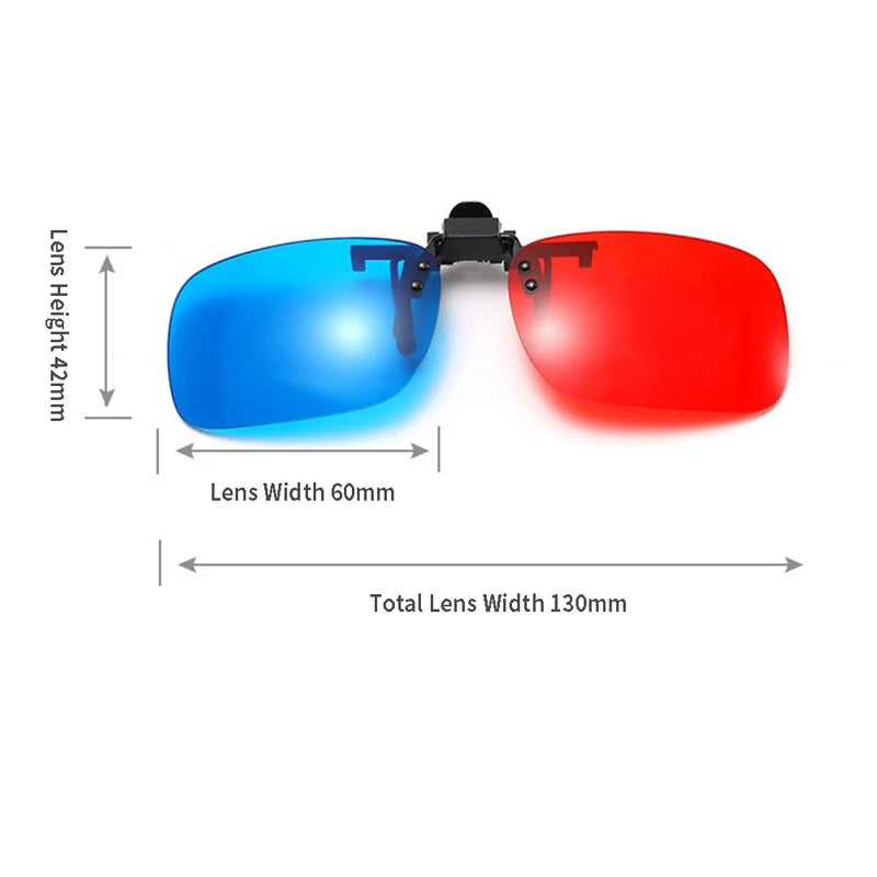 Wholesale Red Blue Green 3D Glasses Black Frame For Dimensional Anaglyph Movie TV Glasses For 3D Movies