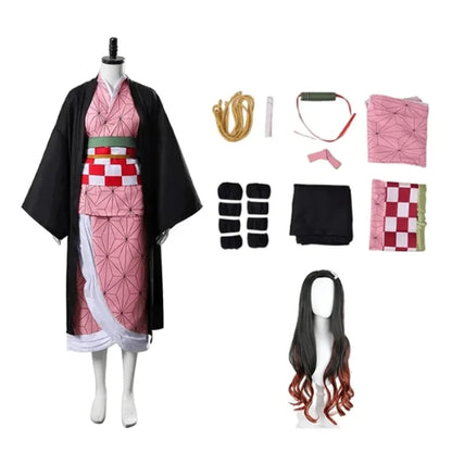 New Kamado Nezuko Cosplay Costume Japanese Anime Carnival Party Adult Uniform Girl Halloween Costume for
