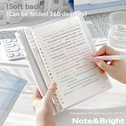 1PC A5/b5 Soft Spine Loose Leaf Notebook Detachable Notebook For Students To Flip 360 Degrees High Aesthetic Ins Style