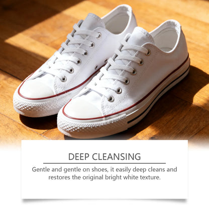 White Shoe Cleaner Sneaker Cleaning Kit Foam Cleaner Shoe Whitener Stain Remover Waterless Yellowing Remover 100ml Deep Clean