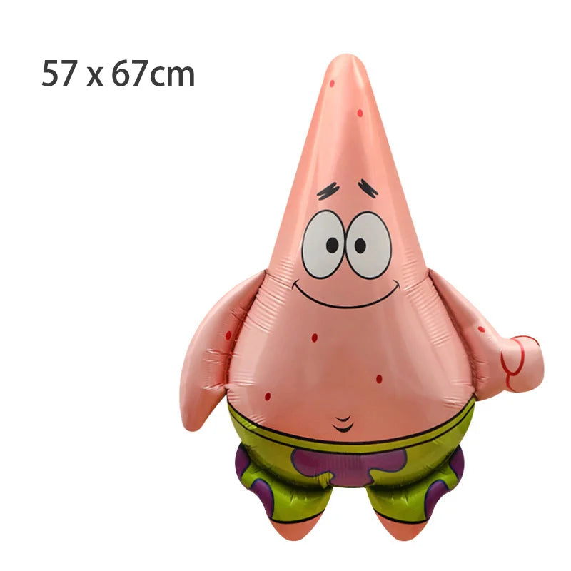 Large SpongeBob & Patrick Star Foil Balloons Cartoon Party Decor Foil Balloons for Kids Birthday Party Decorations Supplies