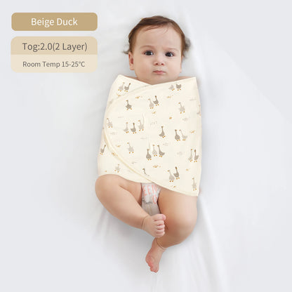 Bilayer Baby Wrap Blanket Newborn Baby Swaddle Tie Anti Startle Jump Blanket Summer Thin Cotton Soft Diaper Changing Blanket