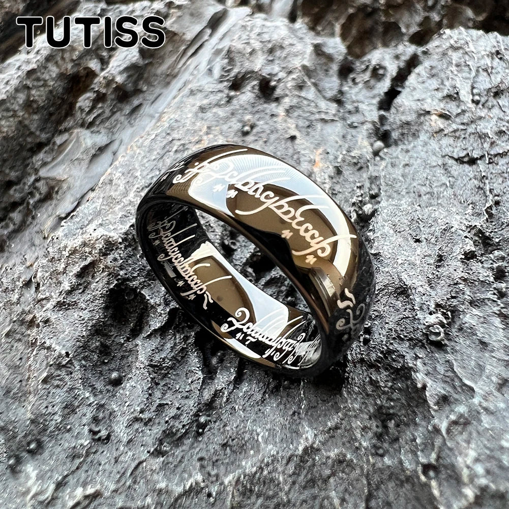 TUTISS 6/8mm Men Women Popular Engraving Ring Tungsten Wedding Band Domed Polished Stocks On Hand