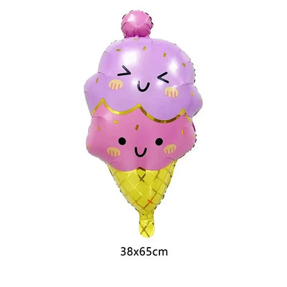 Happy Birthday Cake Theme Balloons Birthday Party Matte ice cream candy Baby Shower Decors Foil Balloon