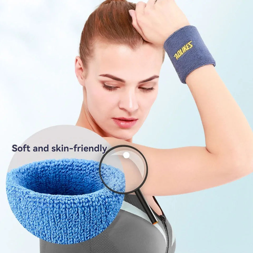 AOLIKES 1 Pair Sweatbands Sports Wristband for Men & Women - Moisture Wicking Athletic Sweatband for Tennis, Basketball, Running