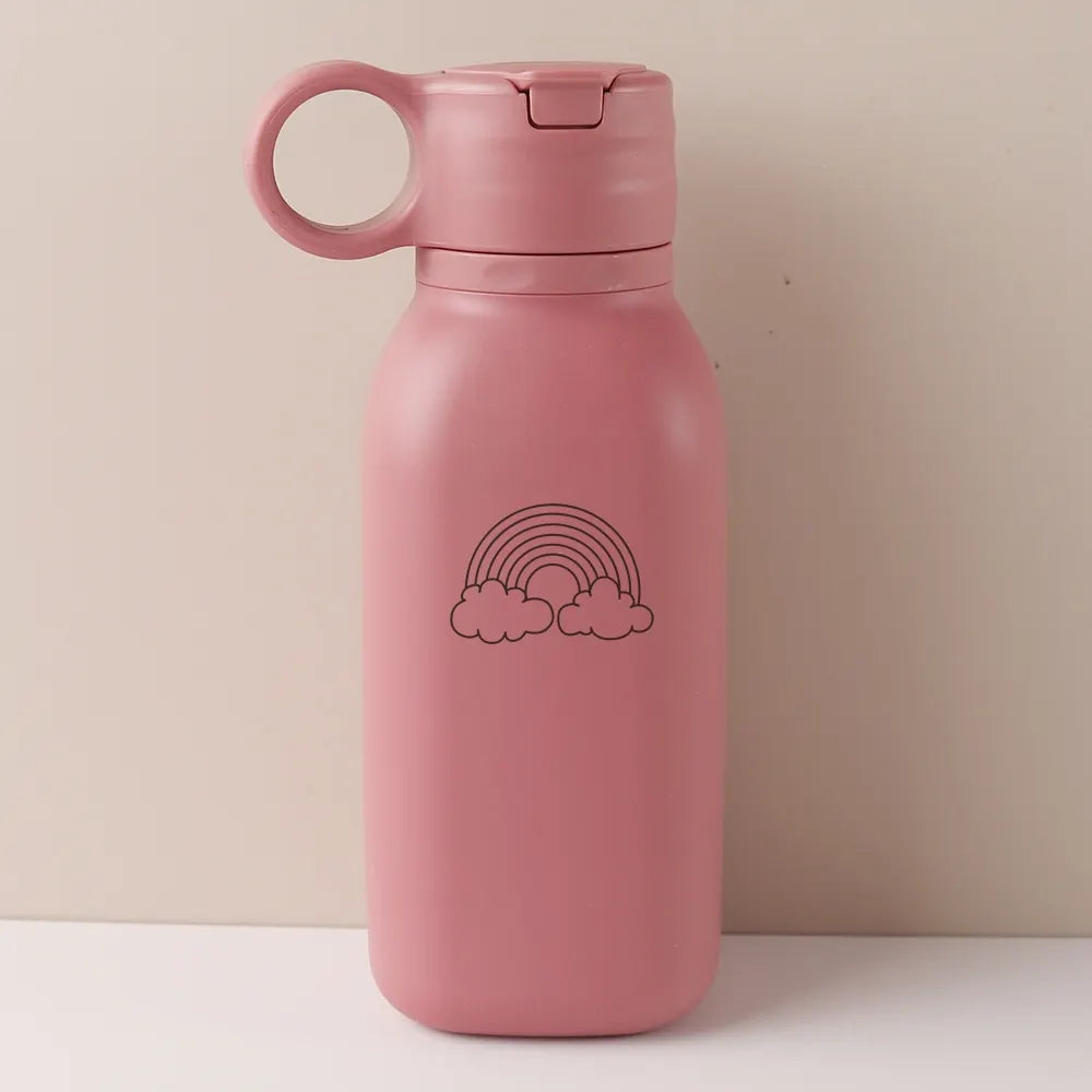 450ml Custom Name Silicone Straw Cup, Personalized Cartoon Pattern