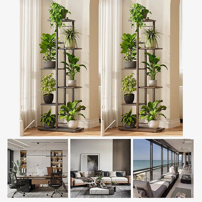 Multi-Tier Rolling Plant Stand, 3 Tier Metal Plant Shelf with Wheels, Space-Saving Plant Organizer for Balcony, Living Room, Kit