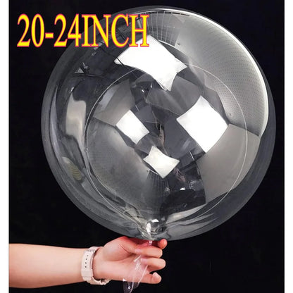 10-50 Pcs 20-24 Inch Bobo Balloons Stick Bubble Balloons Clear Bobo Balloon Large Transparent Bubble Balloon for Christmas