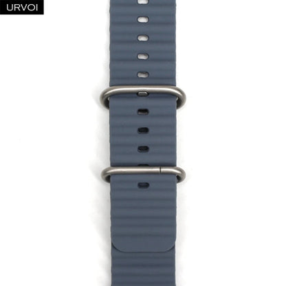 URVOI Ocean Band for Apple Watch Ultra 4 3 2 Strap Series 12 11 10 SE Sport Band for iWatch Silicone Wristband Black Buckle 49mm