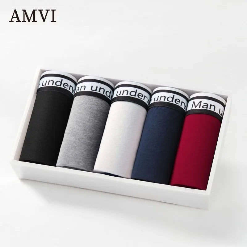 Mens Underwear Boxers Pack Cotton Men's Panties Breathable Solid Boxershorts Male Mid Waist Underpants Boxer Hombre Men Shorts