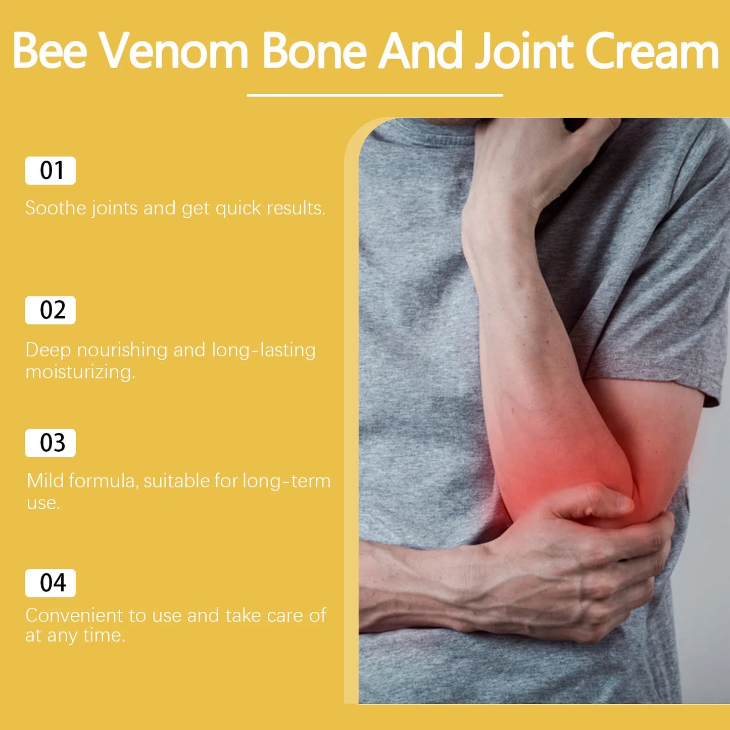 Houkea Bee Venom Joint Bone Care Cream Repair Muscle Hurt Relief Rheumatoid Pain Arthritis Treatment Body Knee Soothing Creams