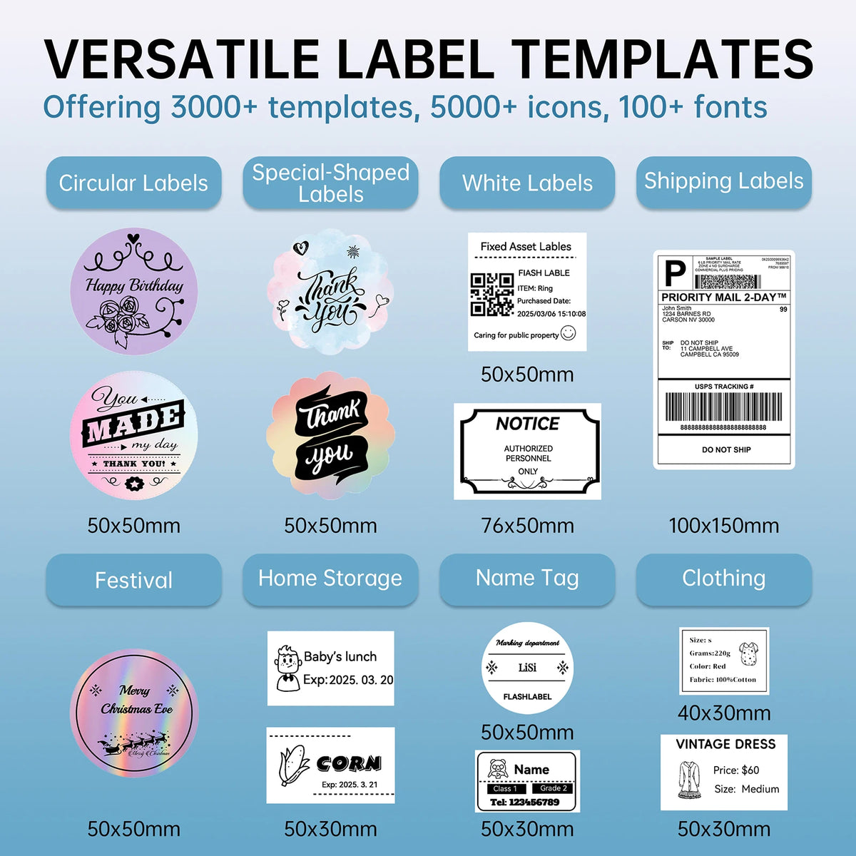 Thermal Shipping Label Printer, 4x6 Bluetooth Label Printer for Small Business and Home, Supports iPhone, Android, Windows, Mac, Chromebook