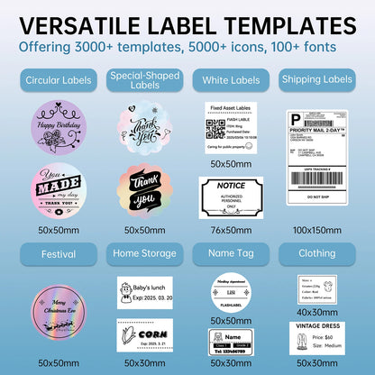 Thermal Shipping Label Printer, 4x6 Bluetooth Label Printer for Small Business and Home, Supports iPhone, Android, Windows, Mac, Chromebook