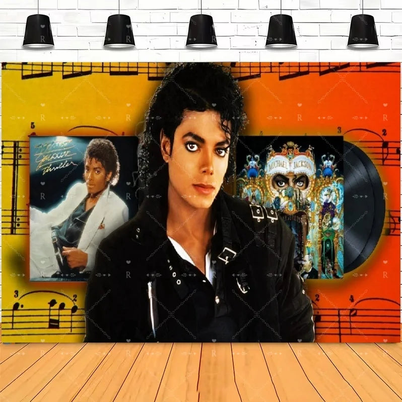 Michael Jacksons Birthday Party Decorations Fans Party Supplies Cake Topper Balloons Background Photo Studio Photography Props