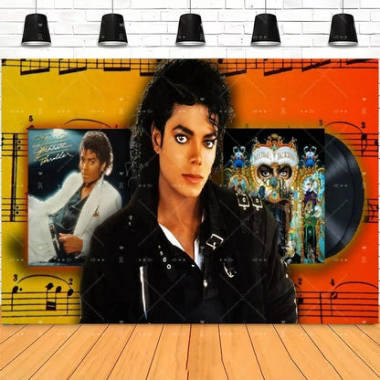 Michael Jacksons Birthday Party Decorations Fans Party Supplies Cake Topper Balloons Background Photo Studio Photography Props