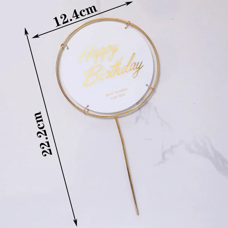 1 Set Happy Birthday Cake Topper Decoration Handmade Painted Butterfly For Wedding Party Baby Shower