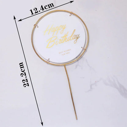 1 Set Happy Birthday Cake Topper Decoration Handmade Painted Butterfly For Wedding Party Baby Shower