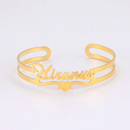 Personalized Name Bracelet for Women Men Custom Jewelry Stainless Steel Customized Bangle Gold Color Arabic Name Birthday Gifts