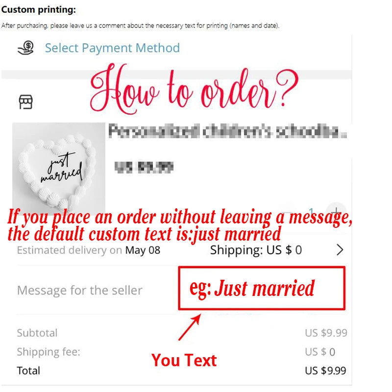 Custom Mini Cake Topper Just Married Acrylic Cake Charm Heart Cake Charm Birthday Wedding Engagement Party Cake Decoration