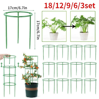 Tomato Cages Trellis Plastic Column Vine Plant Bracket Potted Flower Plant Support Pile Stackable Tomato Tower Plant Cage