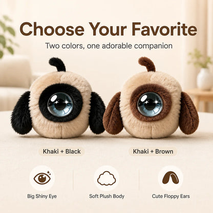 Color-block One-eyed AI Plush Toy Cute Ball Shape with LED Screen Smart Voice Interactive Robot Storytelling Kids Emotional Comp