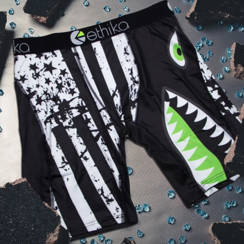 ETHIKA 1Pcs Men Underwear Boxers Breathable Mesh Crotch Man Underpants Plus Size Mens Panties L-3XL Printed Men's Boxers Briefs