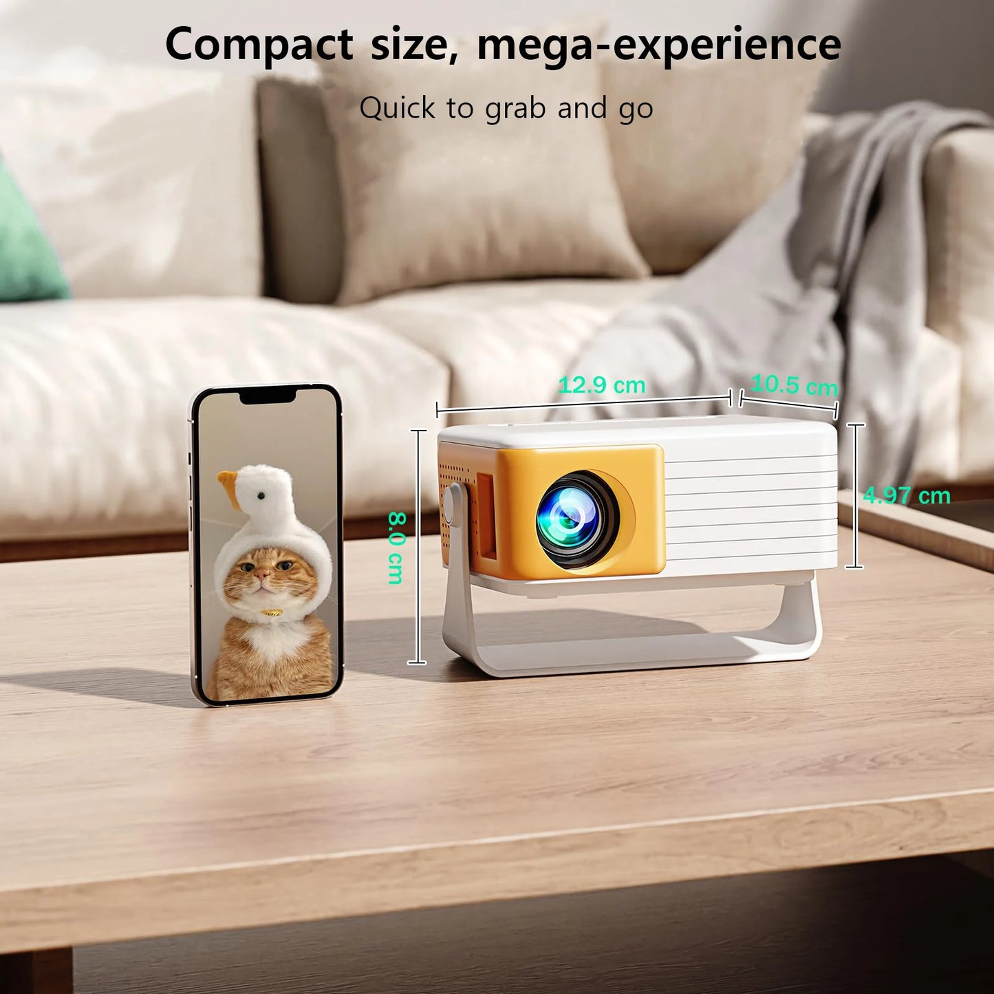 Salange Y30Pro Mini Portable Projector, Supports 1080P, Auto Keystone, USB/TF for Home Theater, Compatible with IOS/Android/Lapt