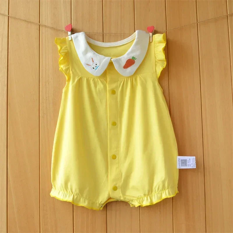 3-18 Month baby Summer clothes rompers girls overalls short Sleeve bodysuit cotton baby clothing jumpsuit newborn Girl onesies