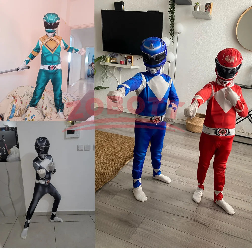 Adult Morpher Superhero Samurai Sentai Shinkenger Rangers Cosplay Fantasia Halloween Costume Mask Superhero Power Jumpsuit