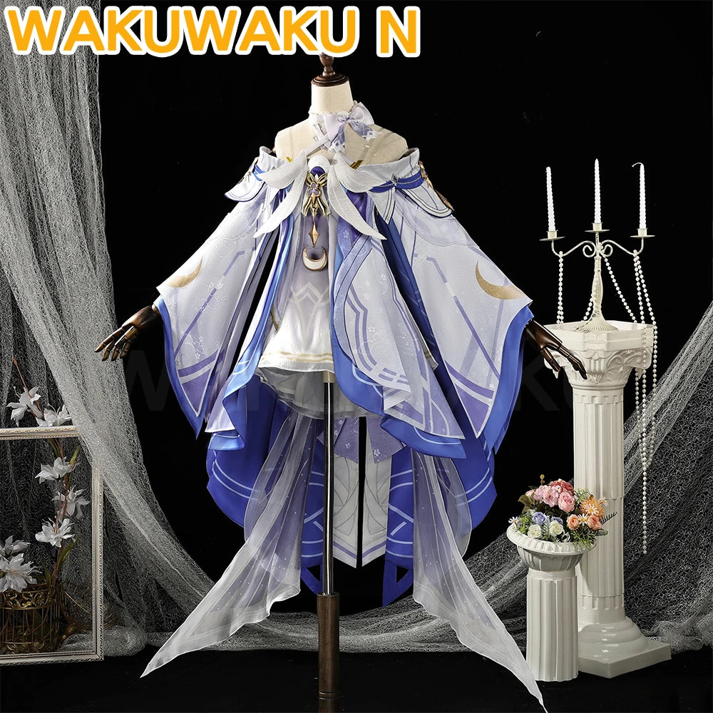 IN STOCK Columbina Cosplay Costume Game Genshin Impact【S-2XL】WakuWaku-N Women Maiden Halloween Nod-Krai Columbina Plus Size