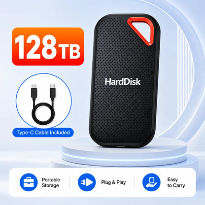 High-Speed Original SSD 2TB Portable USB3.1 Hard Drive 4TB Noiseless Disk for Freelancer Laptop Tablet Workbench