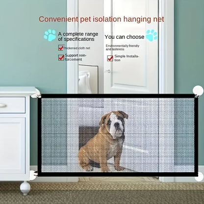 Pet Dog Barrier Fences with 4pcs Hook Pet Isolated Network Stairs Gate New Folding Breathable Mesh Playpen for Dog Safety Fence