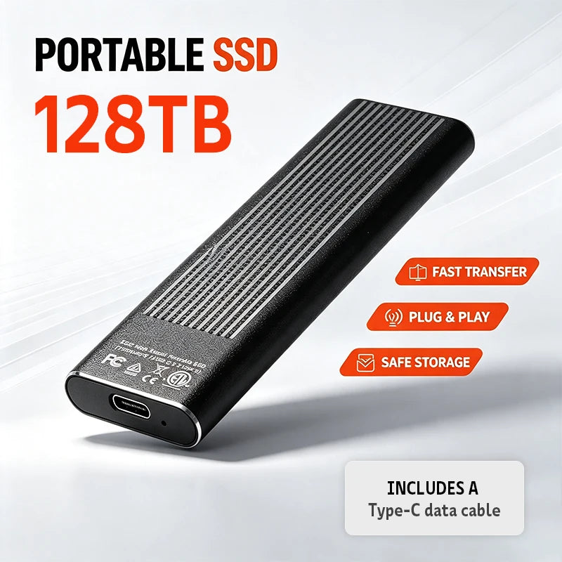 Mini Portable SSD 12TB High‑speed Authentic High‑performance for Desktop PC Mac Surveillance Monitoring Video File Data Storage