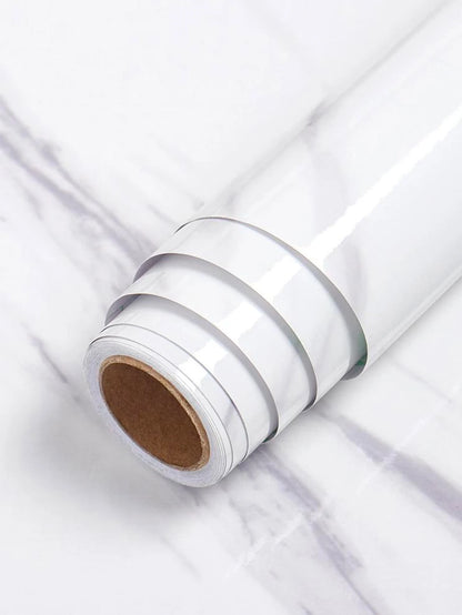 Marble Self Adhesive Foil Wallpaper for Desktop Cabinet Decor PET Paper in Rolls Waterproof Oil Proof Stickers for Kitchen Wall