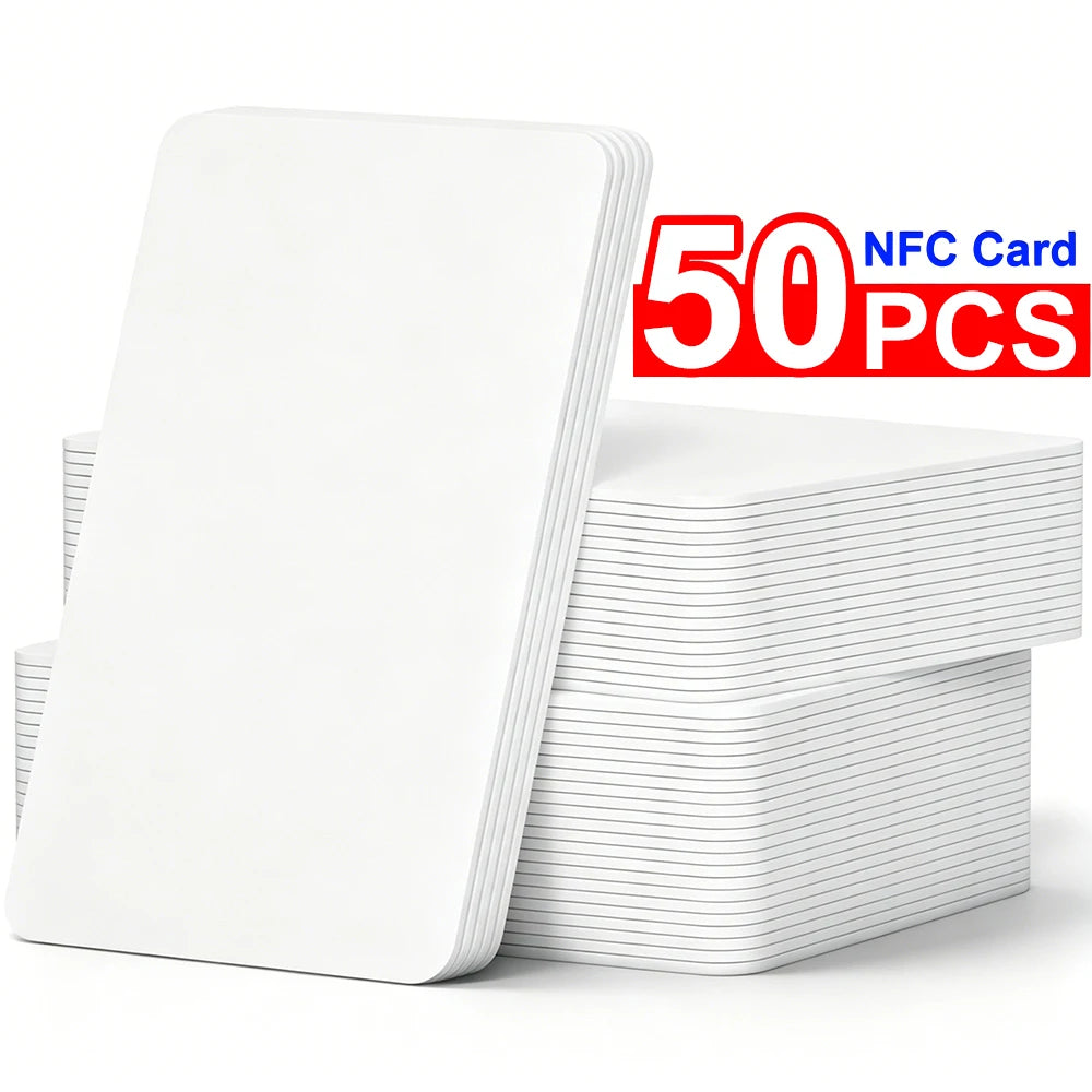 2-50PCS NFC216 NFC215 NFC213 Ntag 213 Chip TAG ISO14443A RFID PVC White Cards For all NFC Android IOS Phone Blank PVC Keycard