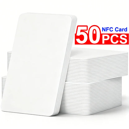 2-50PCS NFC216 NFC215 NFC213 Ntag 213 Chip TAG ISO14443A RFID PVC White Cards For all NFC Android IOS Phone Blank PVC Keycard