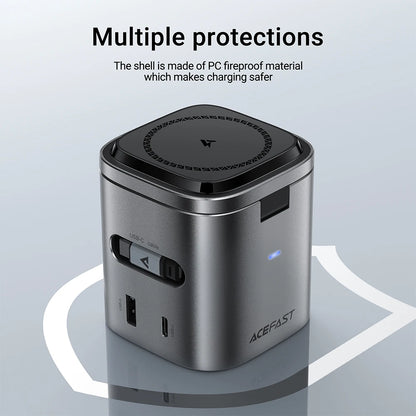 ACEFAST 6 in 1 Multifunction 15W Magnetic Wireless Charging Station For iPhone 16 15 GaN PD65W Charging Cube USB C Fast Charging