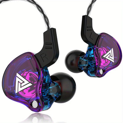 QKZ AK6 Copper Driver HiFi Wired Earphone 3.5MM Race Sport Headphone Bass Stereo Headset Music Earbuds In Ear With Mic,Gifts for Men,Christmas Gifts
