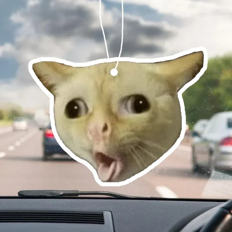 1/3pcs Funny Cat Design Car Aromatherapy Tablet, Car Fragrance Tablet, Car Rearview Mirror Pendant, Wardrobe Aromatherapy Tablet