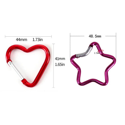 Outdoor Star Shaped Spring Locking Carabiner Clip Keychains for Backpack Camping Hiking Traveling Multicolour pcs