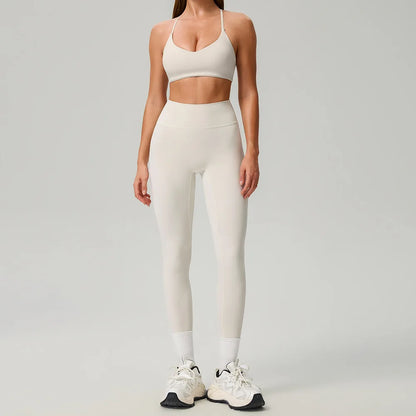 Fitness Suit 2PCS Women Tracksuit Sports Zipper Long Sleeve Yoga Set Gym Clothes Flared Pants Sportswear Female Workout Clothes