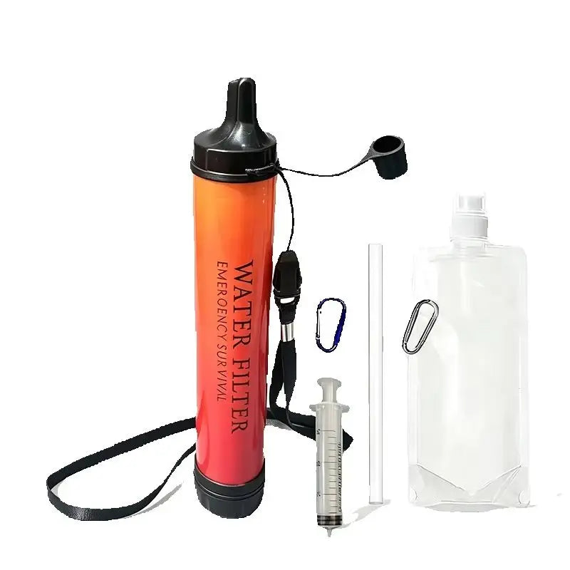 1pcs Portable Emergency Survival Water Filter Straw, Physical Purification Drinking Straw for Camping & Hiking