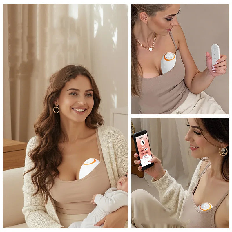 Wearable All-in-one Electric Breast Pump, Hands-free High Suction Invisible Milking Machine Milk Collector, Breast Pump Electric