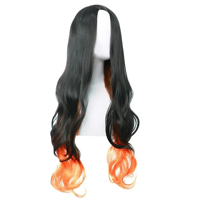 Animn Kamado Nezuko Cosplay Costume Kimono Cosplay Wigs Hairs Halloween Carnival Women Outfit