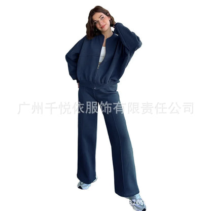 Fashion Two-piece Women's White Sports Suit Loose Sports Shirt+casual Pants Sets Sportswear Women Clothes Tracksuit Women Outfit