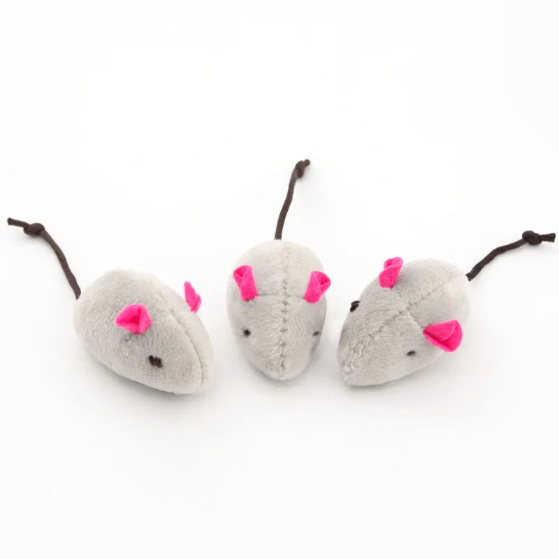 3-200 Pcs Rattle Cat Mouse Toys Also Prefilled Catnip Faux Fur Cat Toys Interactive Cat Game Catnip Toys for Cats Pet Products