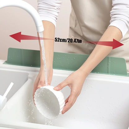 Sink Splash Guard, Suction Cup Water‑Blocking Baffle for Kitchen Countertop