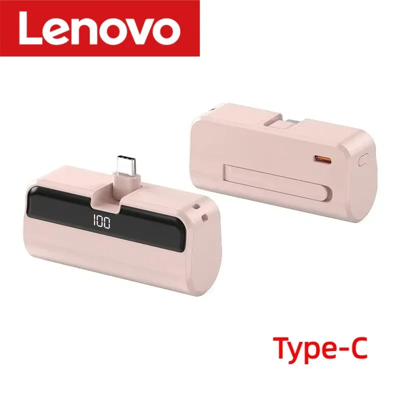 Lenovo 500000mAh Mini Capsule Power Bank High Capacity Fast Charge Powerbank Portable External Battery for iPhone Huawei Samsung